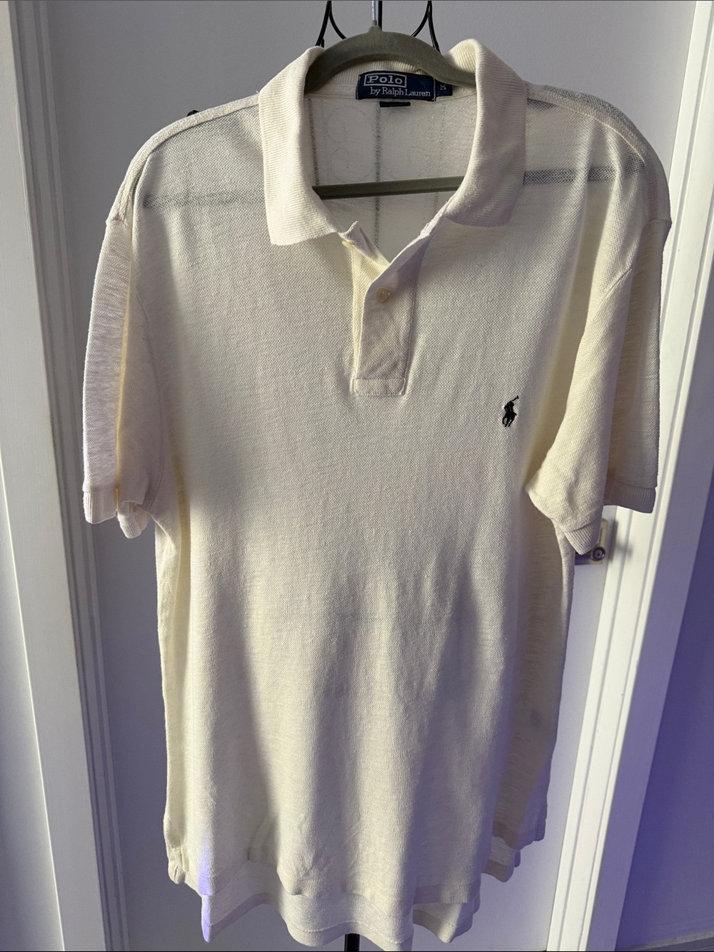 Polo by Ralph Lauren Men's Light Cream Short-Sleeve Polo 100% linen
